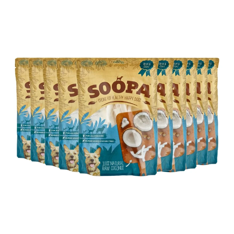 Soopa Coconut Chews for Dogs, Single-Ingredient, Plant-Based, Low Fat, 100% Natural Dog Treats to Clean Teeth, Grain Free, Hypoallergenic, Human-Grade Healthy Dog Treats, 100 g, 10-Pack - Image 1