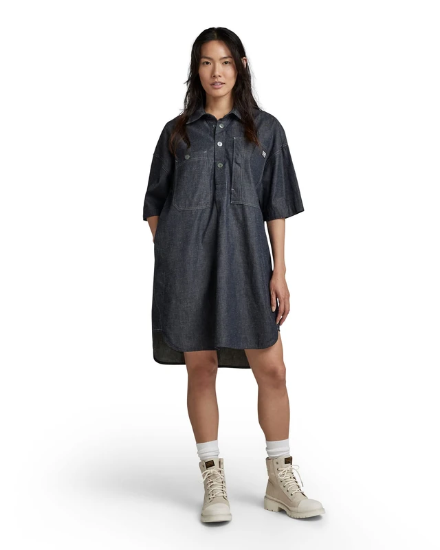 G-Star Women's Denim Shirt Dress, Blue (stay raw denim D22987-D306-D926), XS