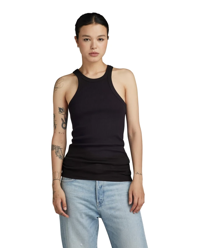G-Star Women's Italian Army Ultra Slim Tank Top, Black (dk black D22768-D289-6484), L - Image 1