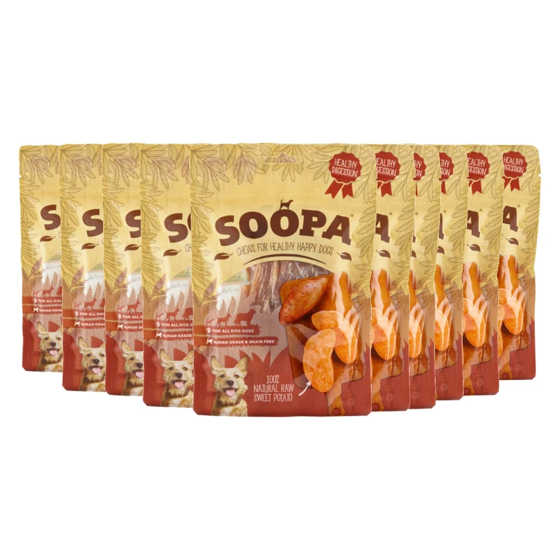 Soopa Sweet Potato Chews for Dogs, Single-Ingredient, Plant-Based, Low Fat, 100% Natural Dog Treats to Clean Teeth, Grain Free, Hypoallergenic, Human-Grade Healthy Dog Treats, 100 g, 1-Pack - Image 1