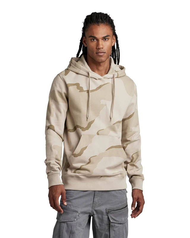 G-Star Men's Desert Camo Hoodie, Multicolour (dk brick desert camo D22755-D325-D935), XL