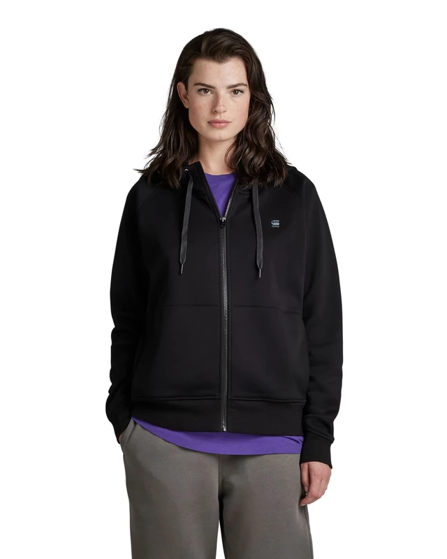 G-Star Women's Premium Core 2.1 Hooded Zip Thru Sweater, Black (dk black D22727-C235-6484), XL