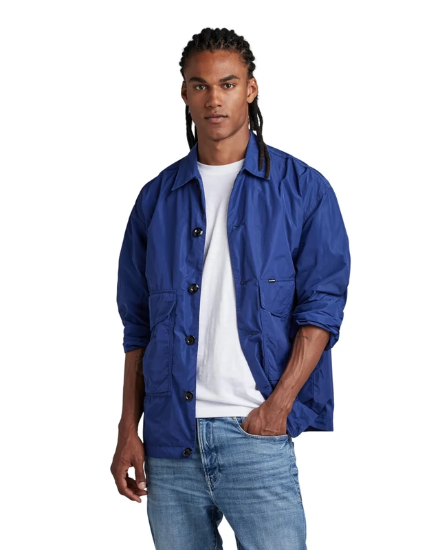 G-Star Men's Worker Oversized Overshirt, Blue (ballpen blue D22924-D296-1822), M