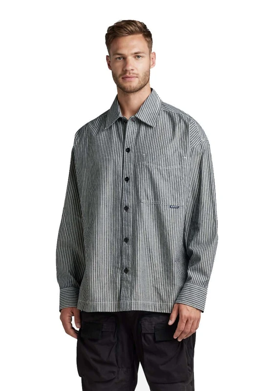 G-Star Men's Boxy Fit Shirt , Multicolour (rinsed deck stripe D23007-D322-D850), M