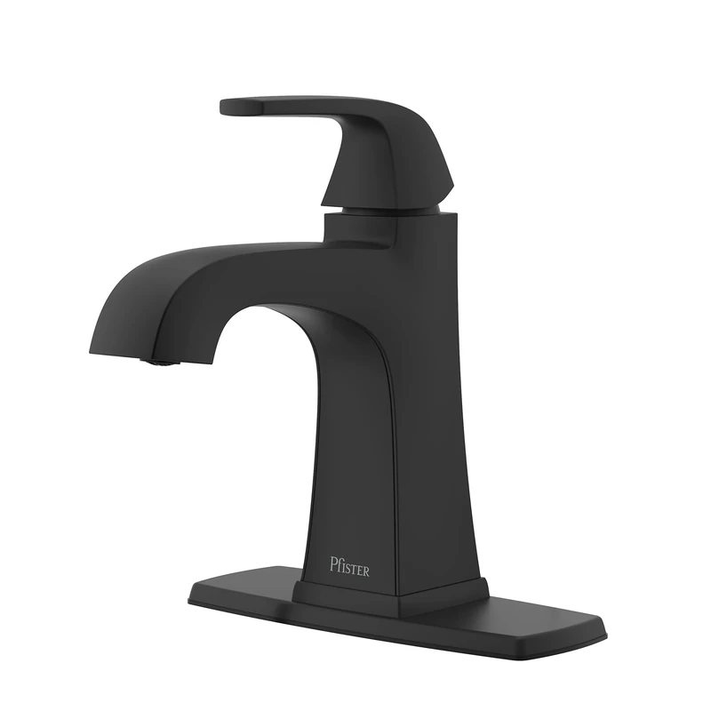 Pfister Bellance Single Control 4" Centerset Bathroom Faucet in Matte Black LF-042-BLLB