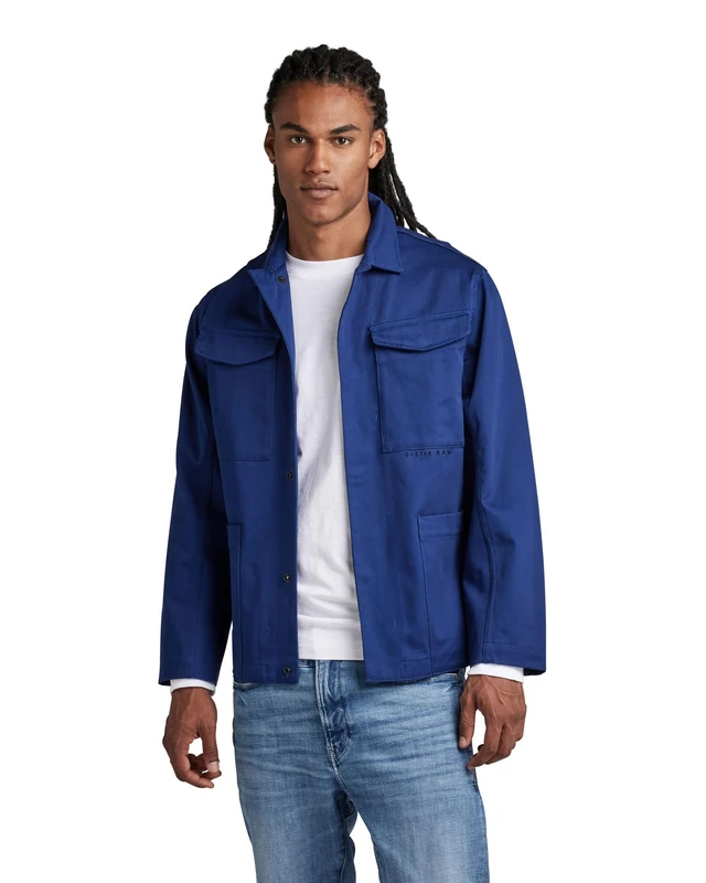 G-Star Men's Chore Overshirt, Blue (ballpen blue D22936-C900-1822), L