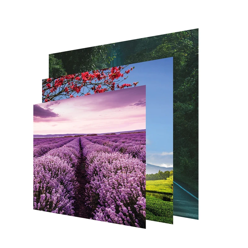 INFORMA Frame Covers, 3 Interchangeable Picture Frame Covers, Natural, Frameless, 49 x 49 cm, Interchangeable Motifs with UV Direct Print for LED Picture Frames - Image 1