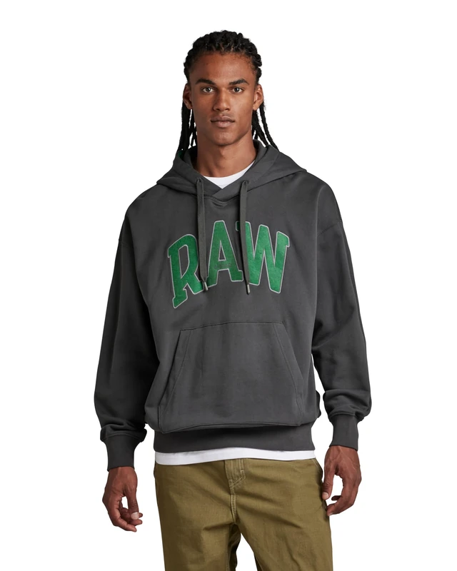 G-Star Men's RAW University Oversized Hoodie, Grey (cloack D22759-B782-5812), L