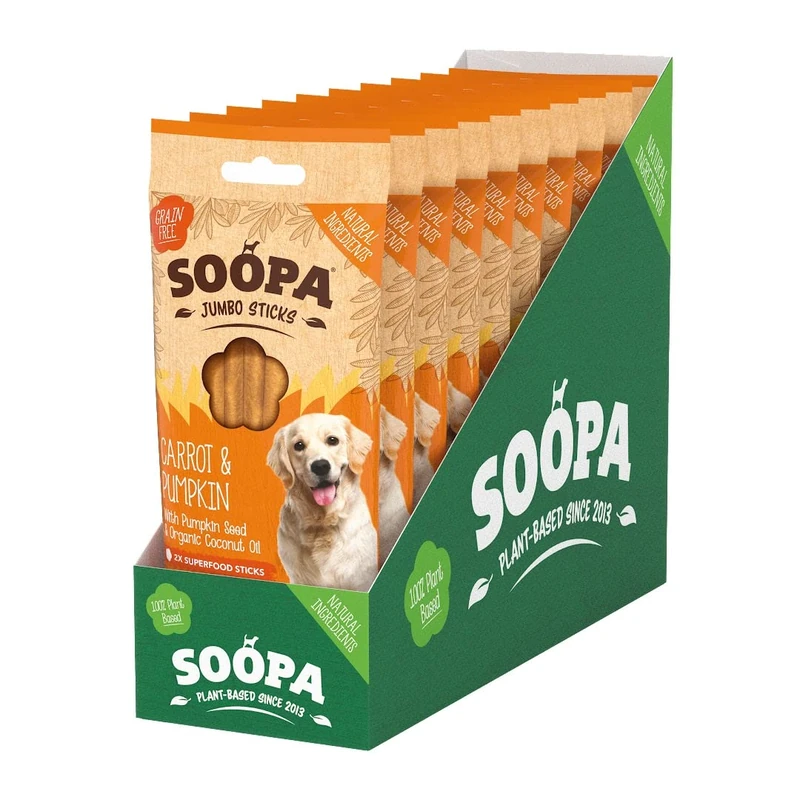 10 Pack Soopa Carrot & Pumpkin Jumbo Stick 170g