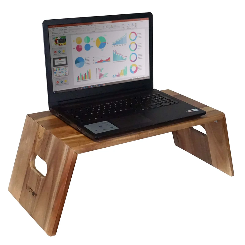Victor DC075 Acacia Wood Foldable Laptop Stand - Portable - Image 1