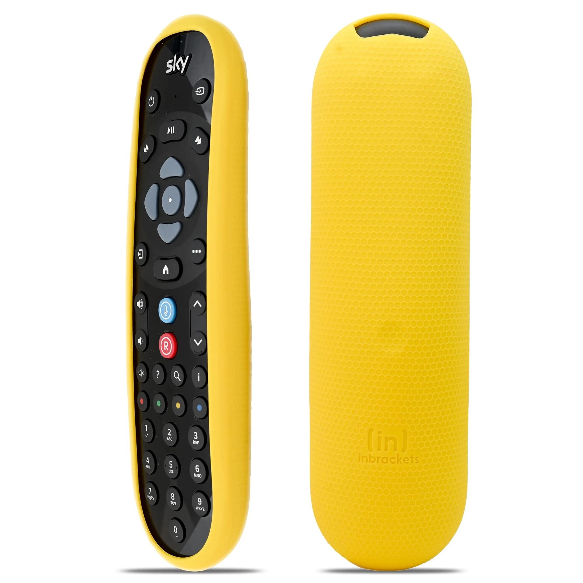 Cover Case Skin for Sky Q Remote Cover Protective Case by Inbrackets – Shockproof Cover Case Skin for Latest Sky Q Remote Control EC202 – Premium Durable Silicone Honeycomb Texture (Yellow)