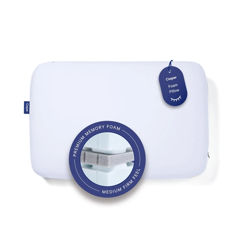 Casper Sleep Foam Pillow, King, White