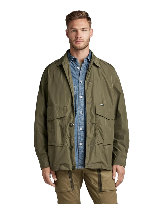 G-Star Men's Worker Oversized Overshirt, Green (shadow olive D22924-D296-B230), M