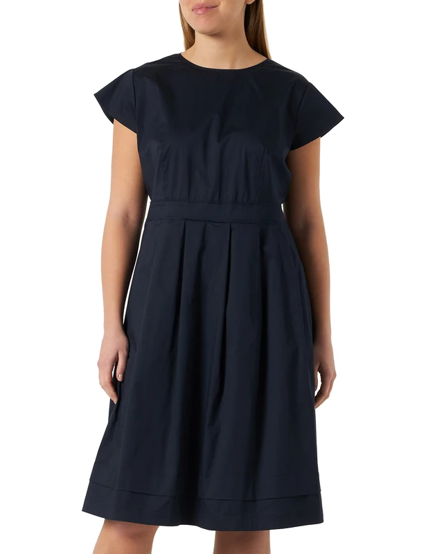 Seidensticker Women's Regular Fit Blouse Dress, Short Sleeve Dress, Dark Blue, 36, darkblue, 10
