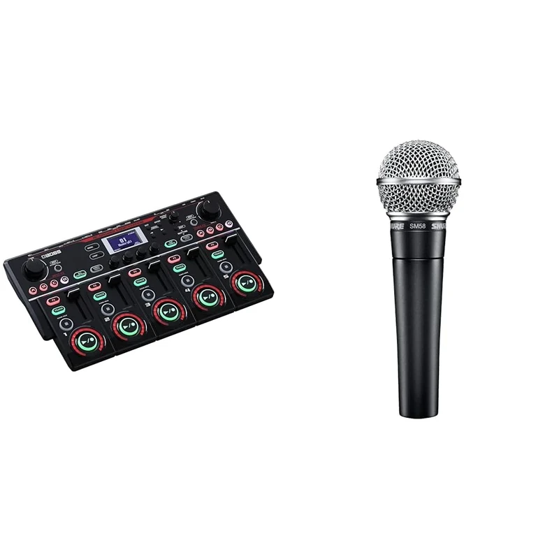 BOSS RC-505MKII Loop Station – The Industry Standard Tabletop Looper, Updated and Enhanced. & Shure SM58-LC Cardioid Dynamic Vocal Microphone with Pneumatic Shock Mount, Spherical Mesh Grille
