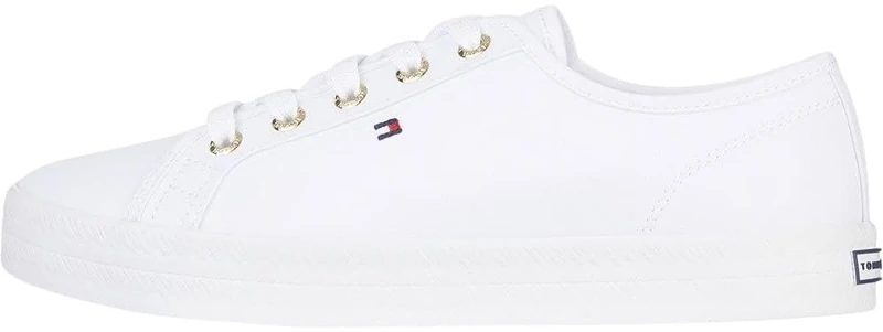 Tommy Hilfiger Women's Essential Nautical Vulcanised Trainers, White (White), 5