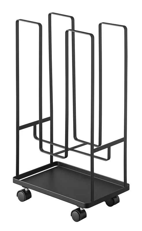 YAMAZAKI 5761 TOWER Cardboard Organizer, black, Steel, Minimalist, 30 x 20 x 54.5 cm