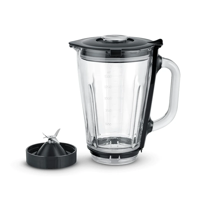 SEVERIN Stand Mixer Attachment, Stand Mixer with Various Preparation Options, Temperature-resistant Glass Container with 1.5 L Capacity, Suitable for Food Processors: KM 3896, 3897, 3898 ZB 5593 - Image 1