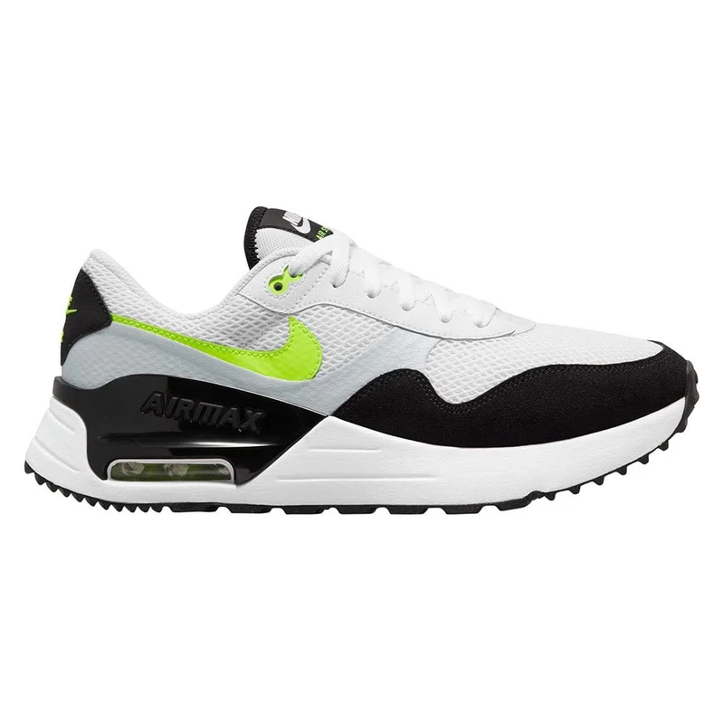 NIKE DM9537-100 AIR MAX SYSTM Sneaker Adult White/Black-Volt-Pure Platinum 5