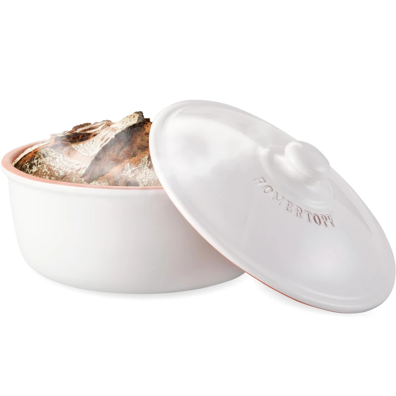 Römertopf 252 04 Natural Clay Bread Baking Pot up to 1500 g Baked Material, for Natural Bread Baking, White