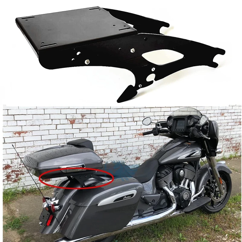 Detachable Trunk Mount 14-23 Two Up Tour Pack Pak Top Box Case Mounting Luggage Rack for Indian Motorcycle Accessories 2014-UP Chieftain Roadmaster Springfield Challenger Chief Dark Horse(Matte Black)