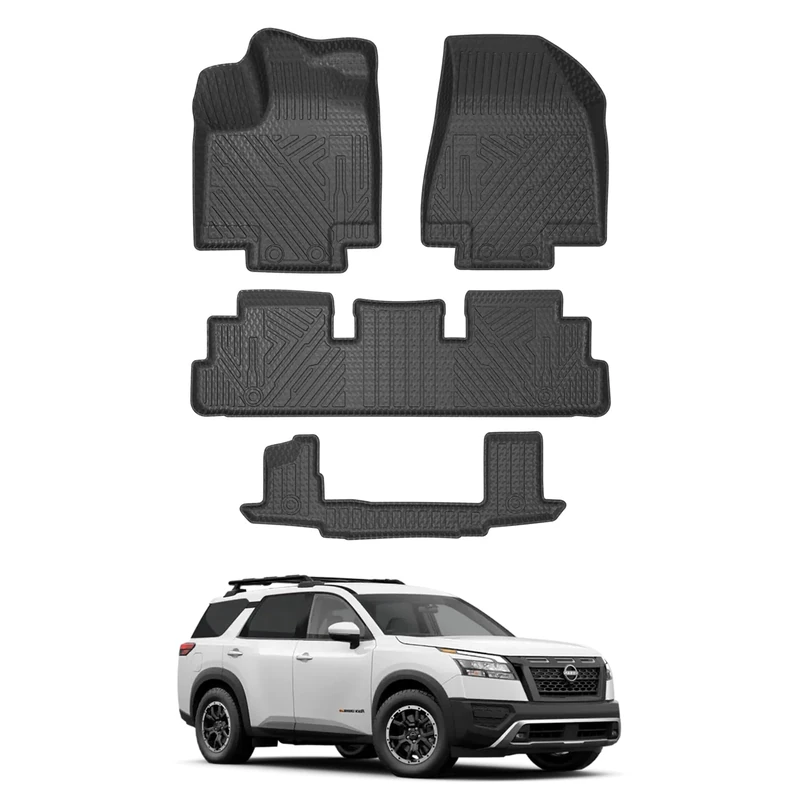 Mixsuper Custom Fit for Floor Mats 2022-2023 Nissan Pathfinder (7 Passenger Models Only) All Weather Floor Liners Durable 1st & 2nd & 3rd Row Mat Liner Set