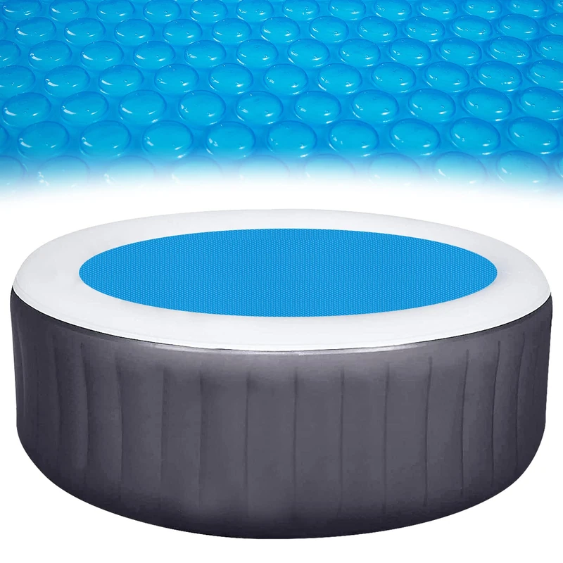 Spa and Hot Tub Cover - 7 FT Dia 16-mil Round Hot Tub Thermal Insulation Solar Blanket Bubble Cover