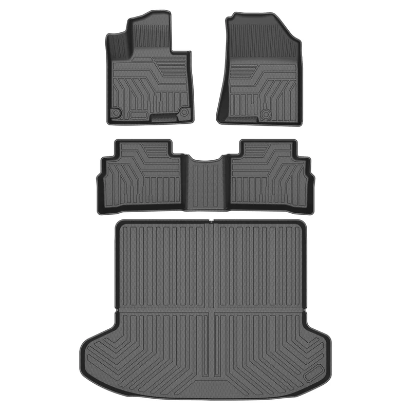 Mixsuper Floor Mats & Cargo Liner for 2023-2024 Kia Sportage (Only Fits with Subwoofer in Cargo Area) All Weather 2 Row Floor Liners and Trunk Mat Set