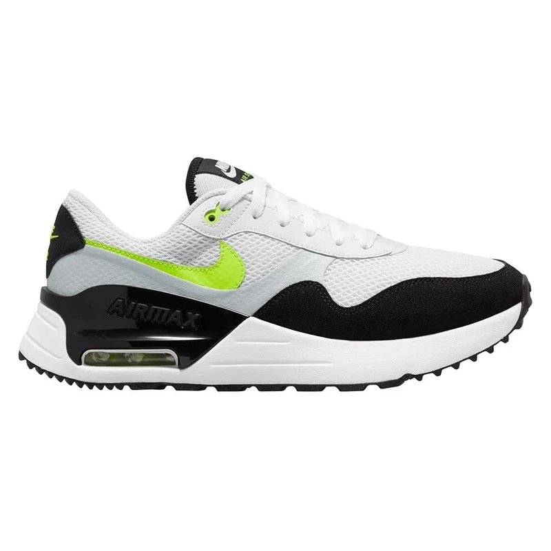 NIKE DM9537-100 AIR MAX SYSTM Sneaker Adult White/Black-Volt-Pure Platinum 5.5