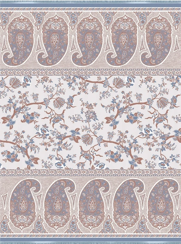 Bassetti Genova 41 9324213 Jacquard Warm Plaid Cotton Mako Satin 140 cm x 190 cm Beige