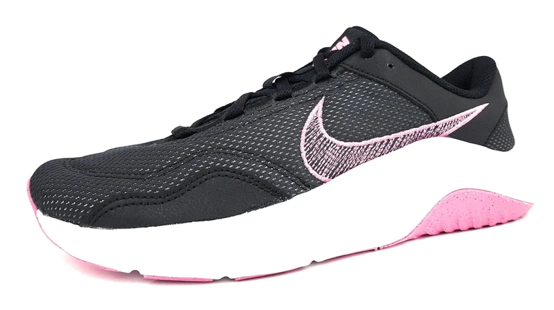 NIKE Women's Legend Essential 3 Sneaker, Black/Pinksicle-Particle Grey, 6.5 UK