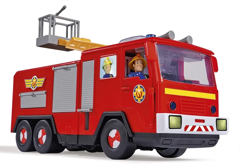 Simba - Fireman Sam - Jupiter Truck Series 13 - Sam + Radar figures included - Sound and light functions - Numerous accessories - 109252516038 Red