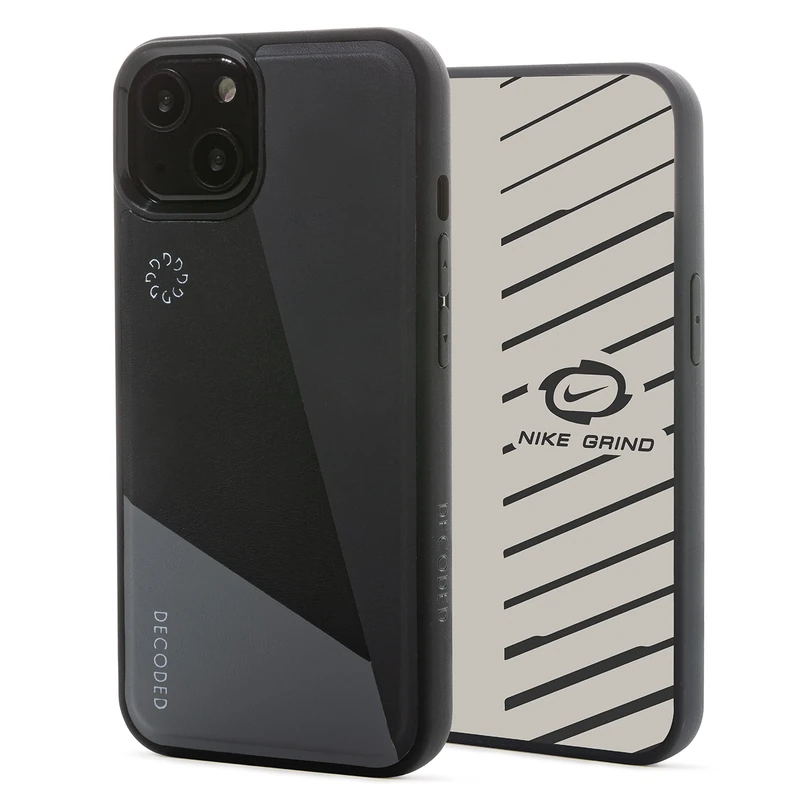 Decoded Funda Back Cover for iPhone 13 (6.1 Inch) | Hecha with Nike Grind (Black)