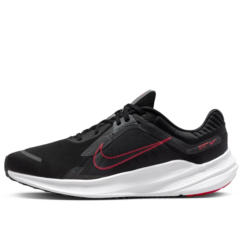 NIKE Men's Quest 5 Sneaker, Black University Red Smoke Grey, 8.5 UK