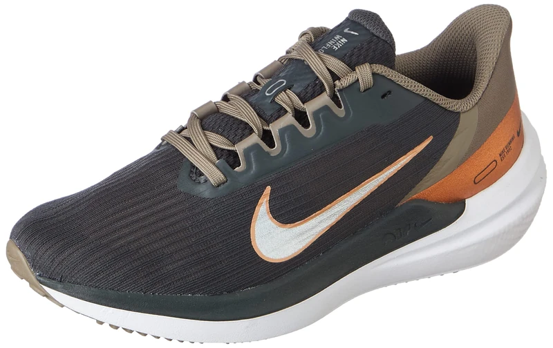 NIKE DD8686-005 Air Winflo 9 Women DK Smoke Grey/Metallic Silver-Olive Grey UK 3.5
