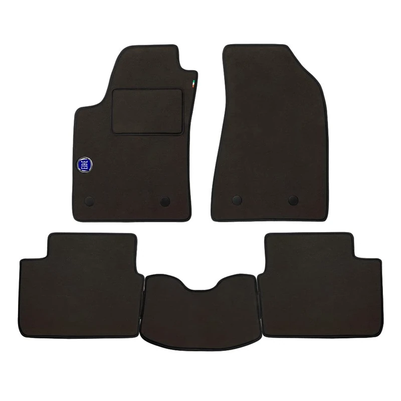 Floor Mat Set for BMW Series 1 F20 Year 2011 to 2019 Made from Carpet with Grey Heel Pad with Crest