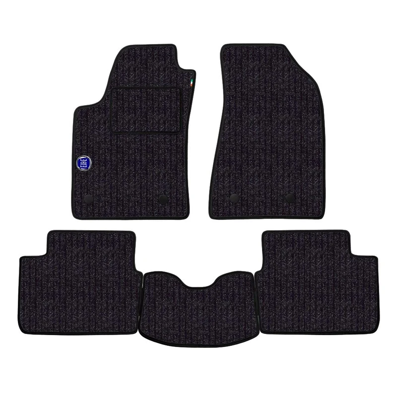 Floor Mat Set for Fiat Bravo 1998 to 2007 Fibre Floor Colour Anthracite with Logo - Image 1