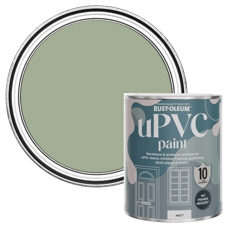Rust-Oleum Green uPVC Door and Window Paint in Matt Finish - Bramwell 750ml