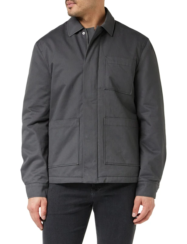United Colors of Benetton Men's 2qtuun021 Half Season Jacket, Grey 0h7, L