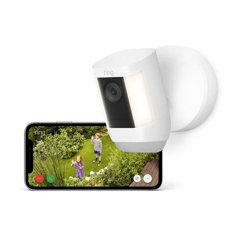 Ring Spotlight Cam Pro Wired | Outdoor Security Camera 2K Video with Ring Vision, 3D Motion Detection, Bird's-Eye View, LED Spotlights, alternative to CCTV | 30-day free trial of Ring Subscription
