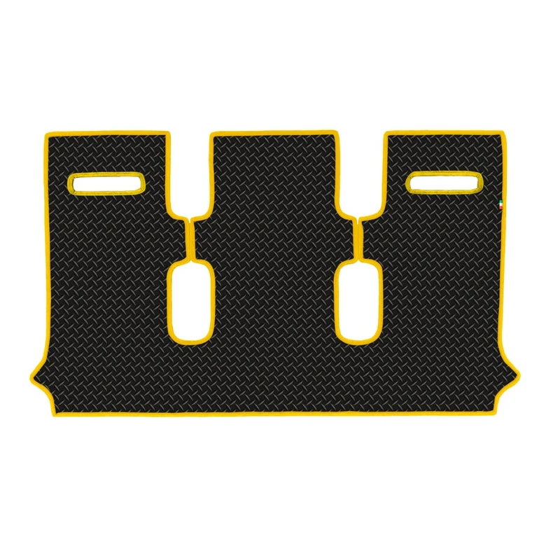 PEUGEOT BIPPER 2006 ONWARDS WASHABLE RUBBER HEAVY DUTY BLACK CAR MATS WITH YELLOW TRIM