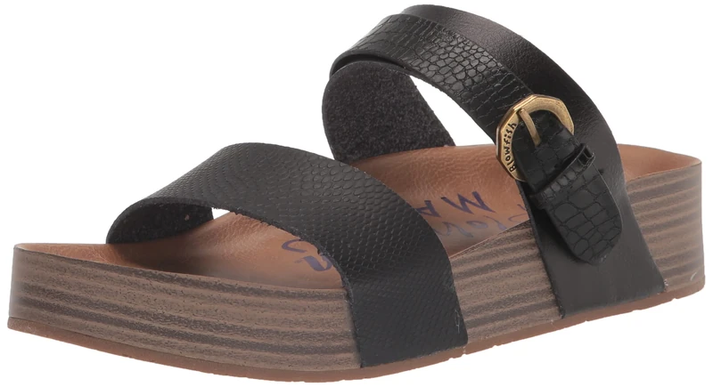 Blowfish Malibu Women's Heels Open Toe Sandals, Black Dile/Dyecut, 7 UK
