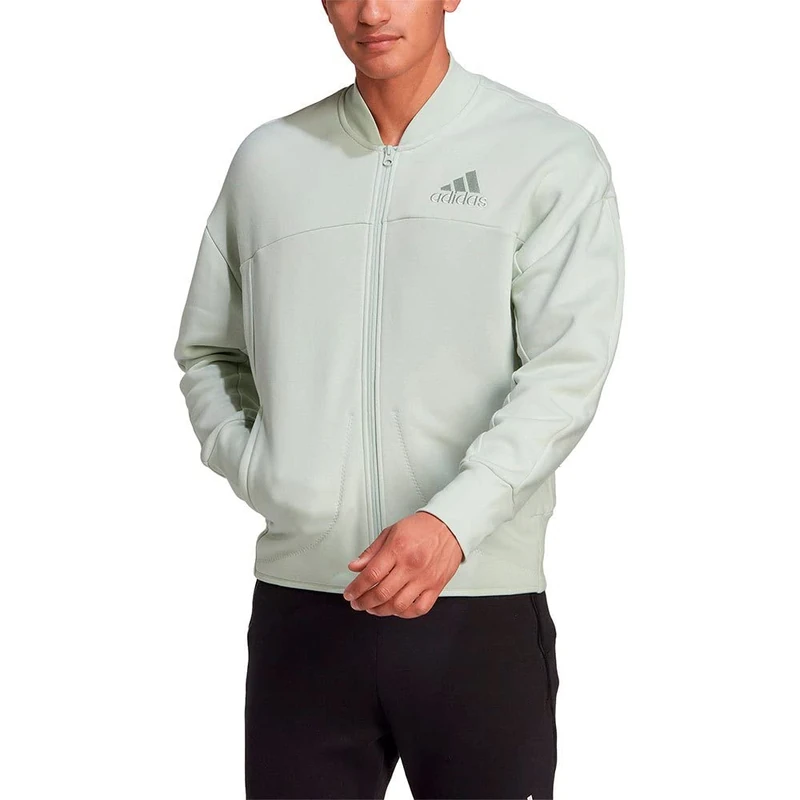 adidas Mens Stud Track Top Green S - Image 1