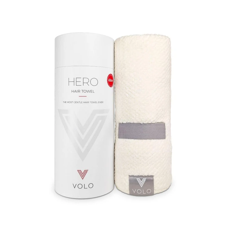 VOLO Hero Salt White Hair Towel | Ultra Soft, Super Absorbent, Quick Drying Nanoweave Fabric | Reduce Dry Time by 50% | Large Towel Wrap for All Hair Types | Anti Frizz & Anti Breakage | Microfiber