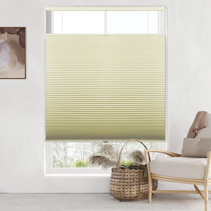 LazBlinds Top Down Bottom Up (TDBU) Cordless Cellular Shades, Blackout Light Blocking Honeycomb Shades Thermal Insulation Noise Reduction Blinds for Windows, 36" W x 64" H, Cream
