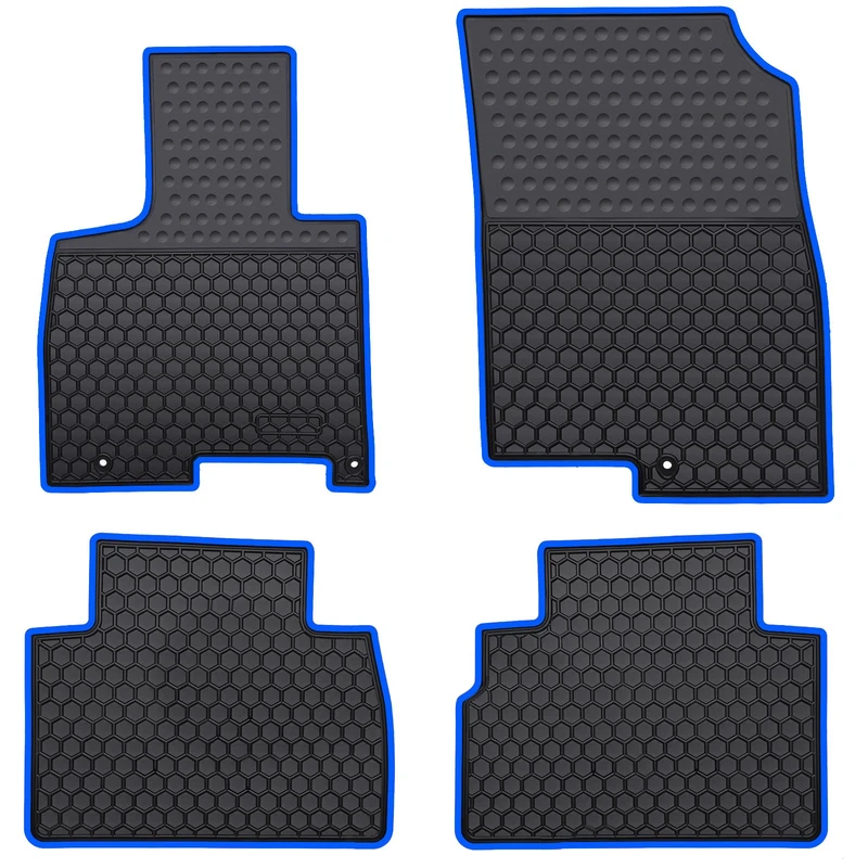 Megiteller Car Floor Mats Custom Fit for Hyundai Tucson 2024 2023 2022 Odorless Washable Heavy Duty Rubber (All Weather) Floor Liners Set Blue