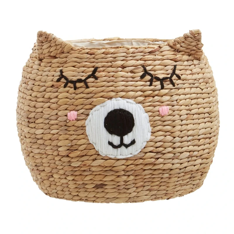 Premier Housewares Cat Shape Basket/Water Hyacinth Handwoven Basket/Lightweight And Multifunctional Basket W49 x D49 x H40cm/ Handwoven Basket/Stylish Basket