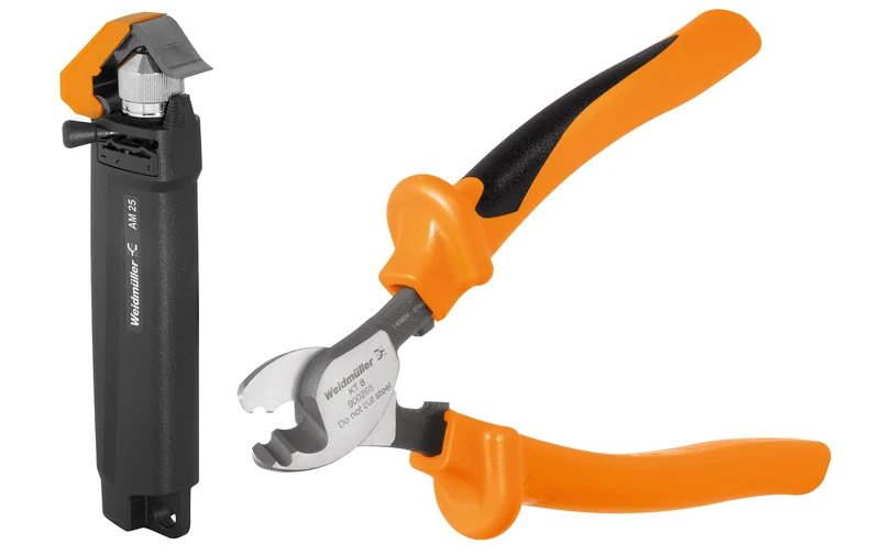 Weidmüller 2-Piece Cable Processing Assortment (Including KT 8 VDE Cable Cutter and Stripping Tool for PVC Round Cable) 490092