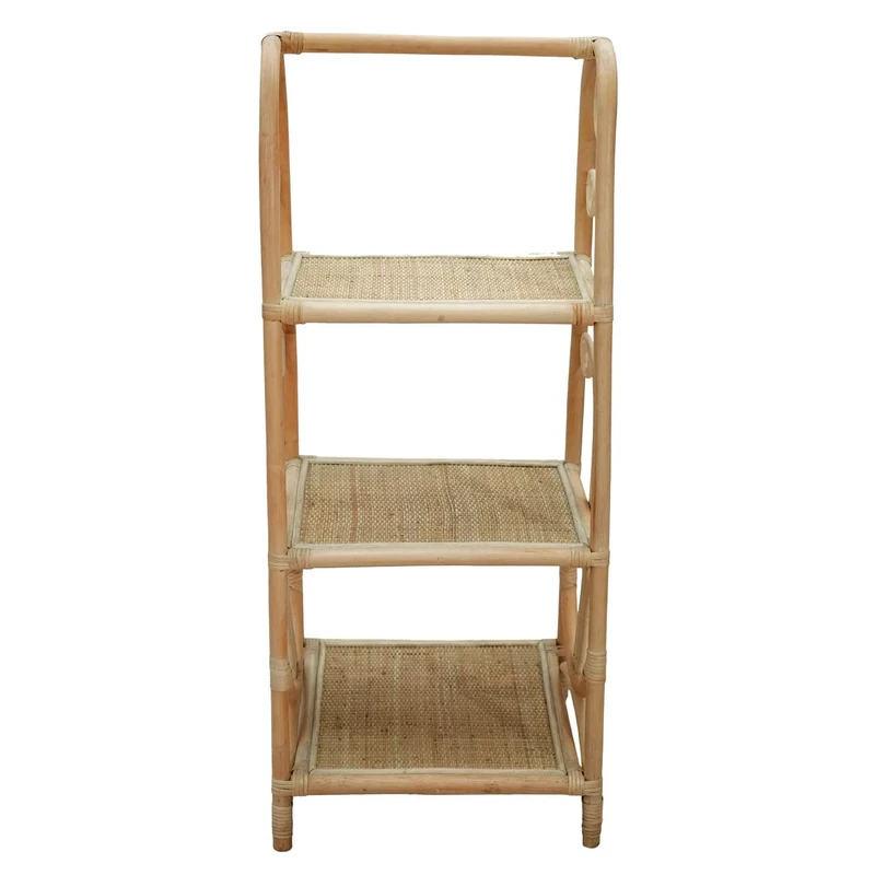 Premier Housewares Three Tier Shelving Unit/Eco-Friendly Rattan Shelving Unit for Living Room/Portable Sturdy Storage Shelving Unit W45 x D45 x H107cm.