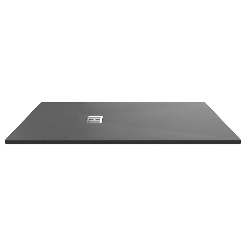 nuie NLT71063 Modern Bathroom Slimline Rectangular Shower Tray - Grill Not Included, 800mm x 1700mm, Slate Grey